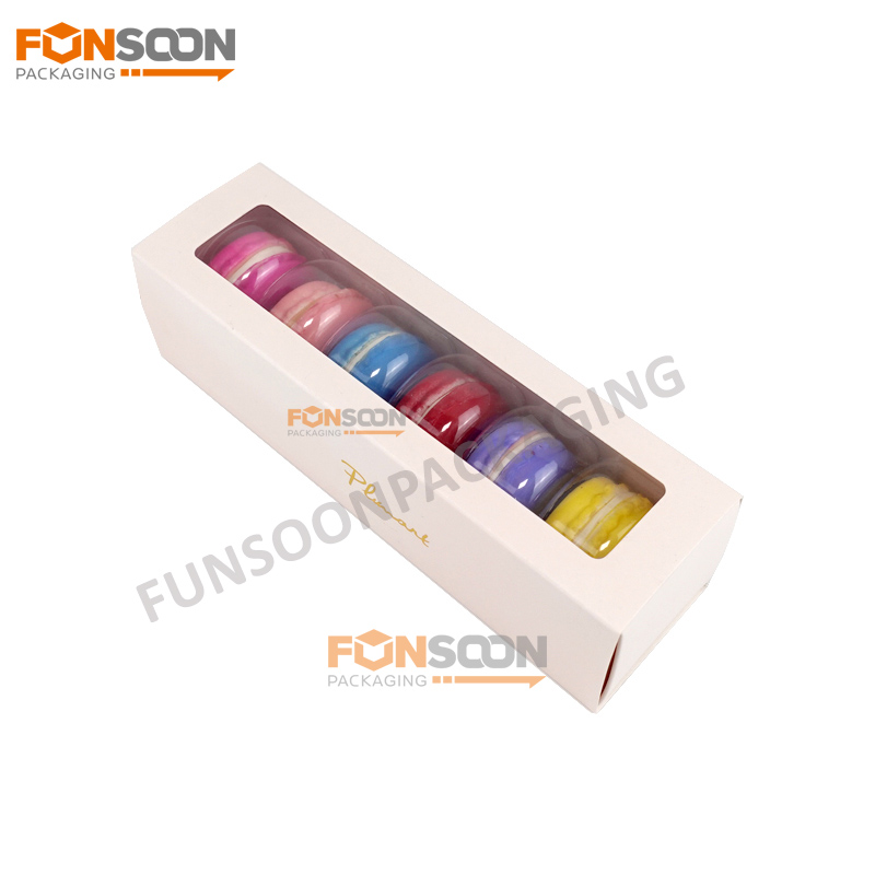 6 macaron paper drawer box set with window