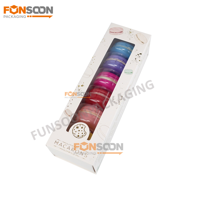 6 macaron paper drawer box set with window