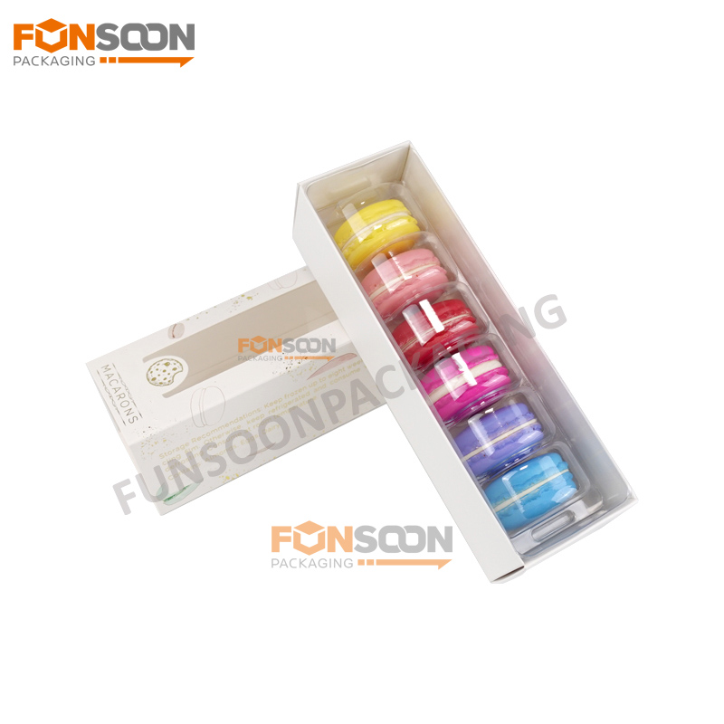 6 macaron paper drawer box set with window
