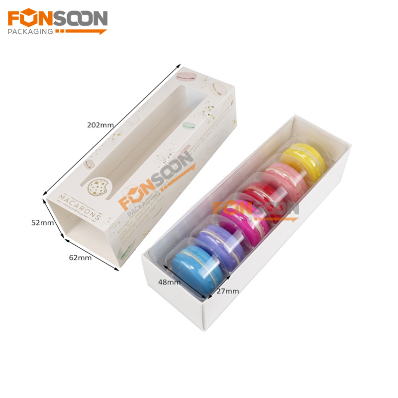 6 macaron paper drawer box set with window