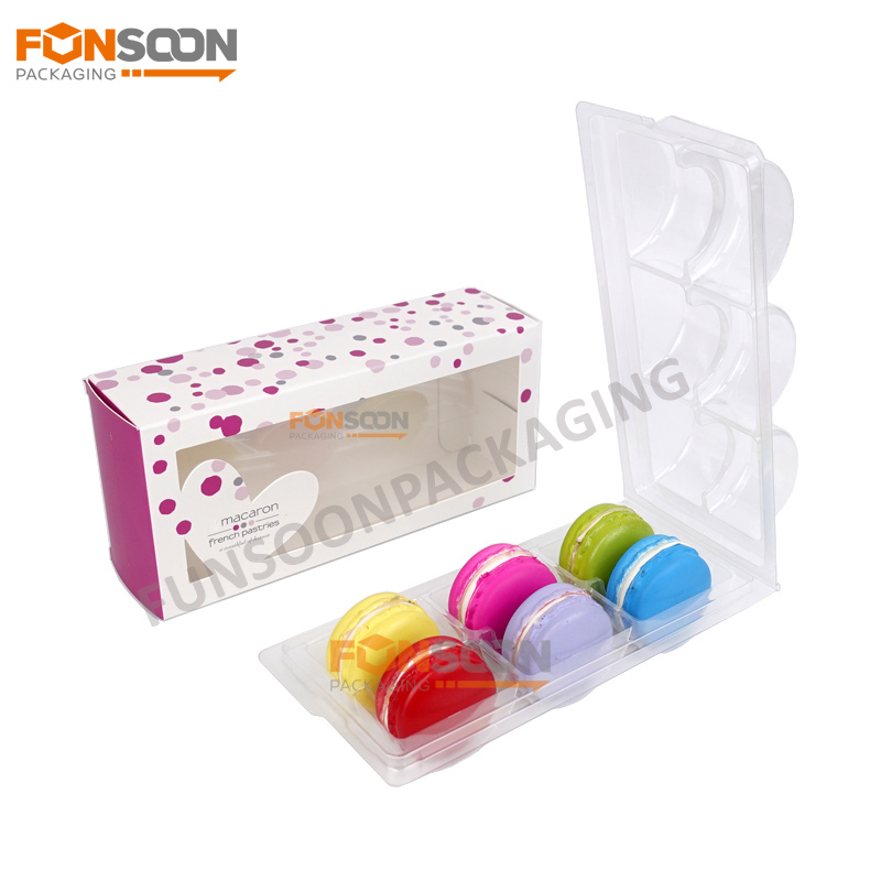  6 macaron paper box with window