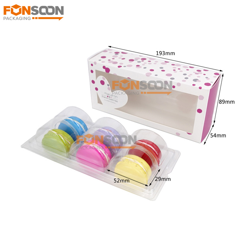  6 macaron paper box with window
