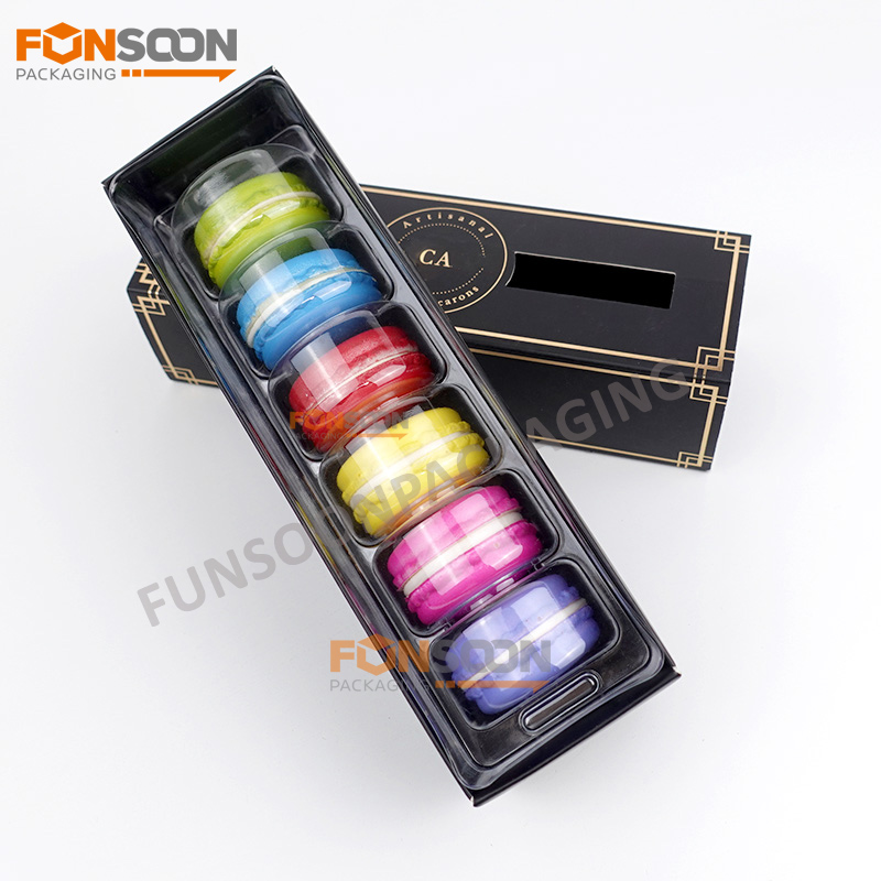 6 macaron paper drawer box set with window