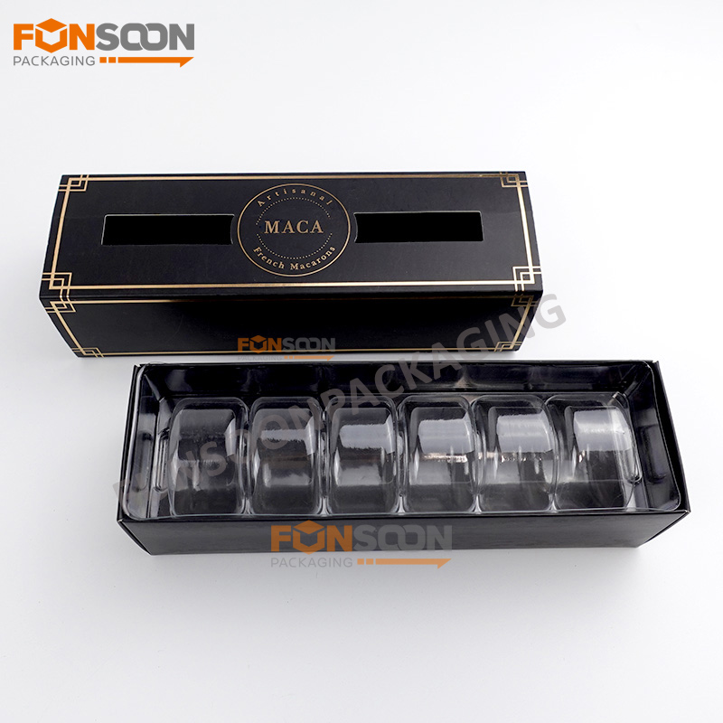 6 macaron paper drawer box set with window