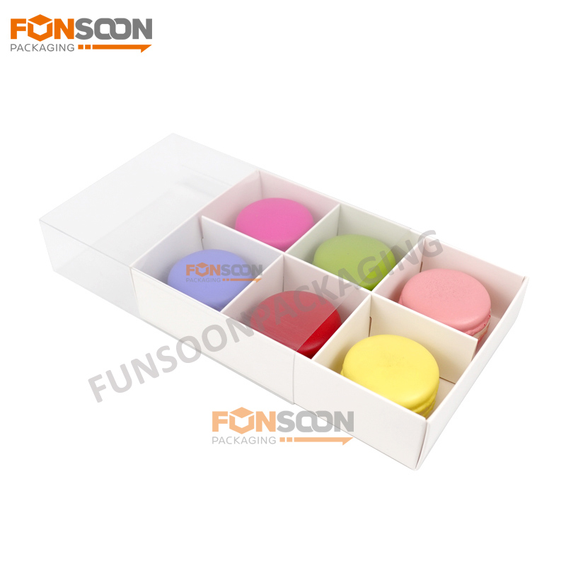 6 Count dessert paper drawer box with divider