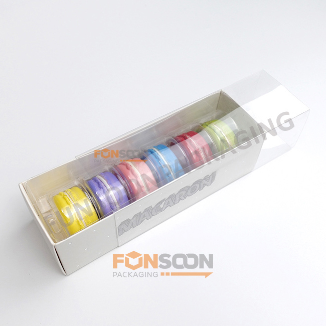 6 macaron paper drawer box set with window