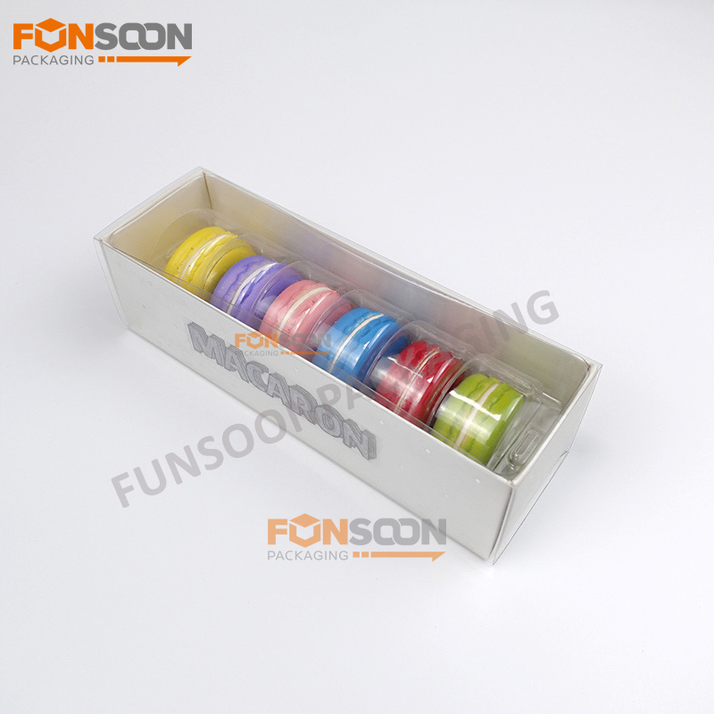 6 macaron paper drawer box set with window