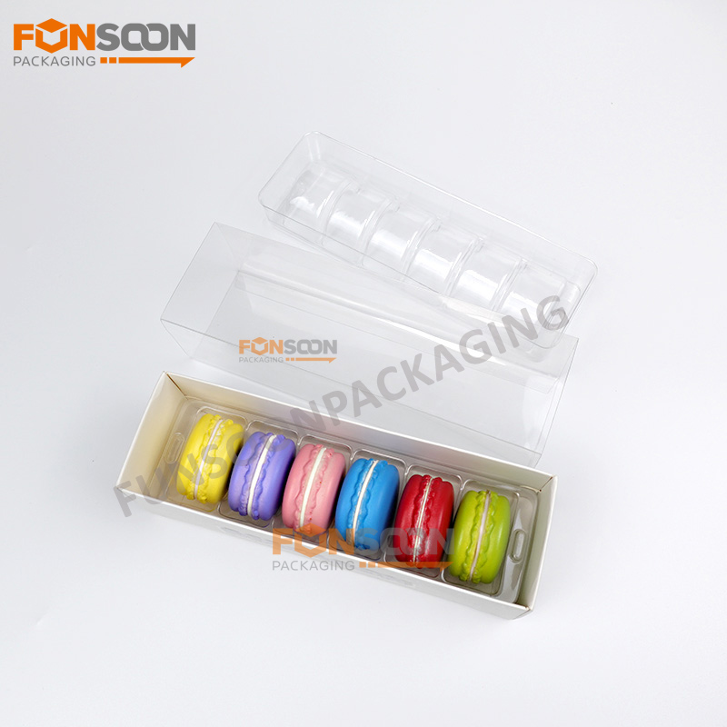 6 macaron paper drawer box set with window