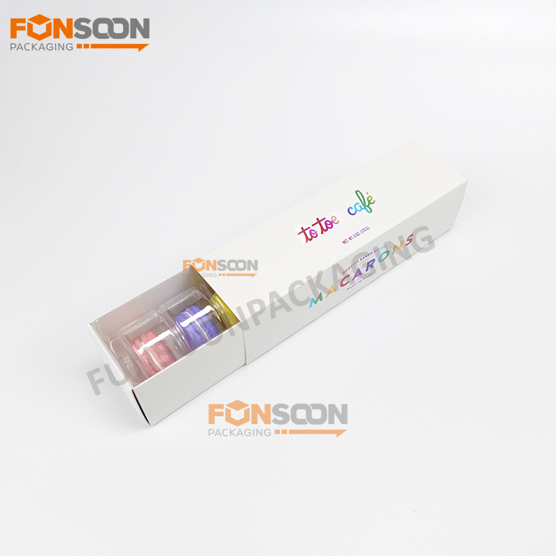 6 macaron paper drawer box with insert
