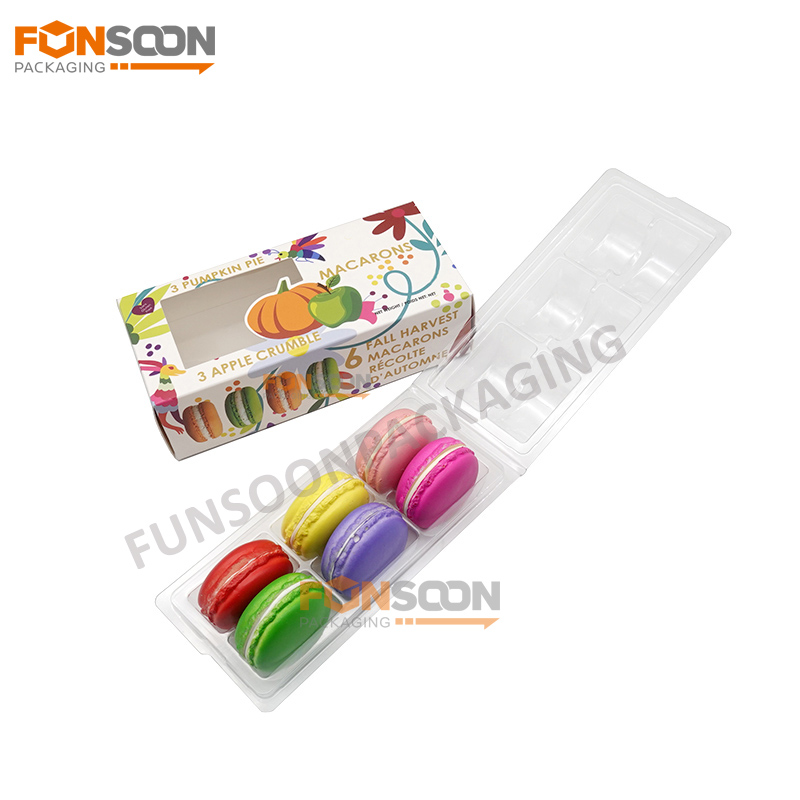  6 macaron paper box with window