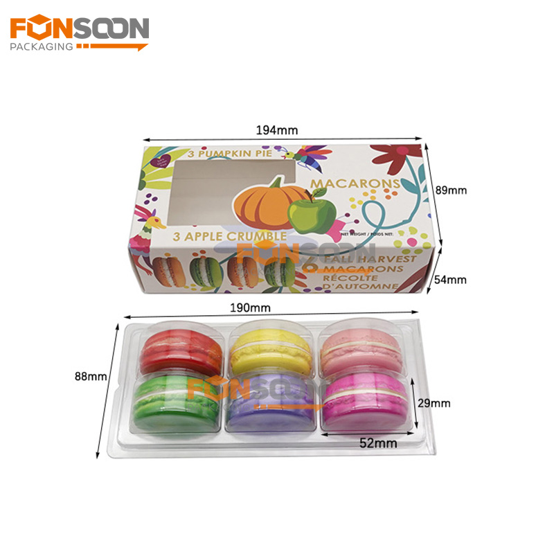  6 macaron paper box with window
