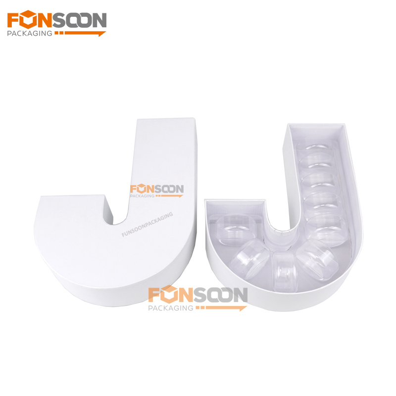 J Shaped cardboard Christmas macaron box