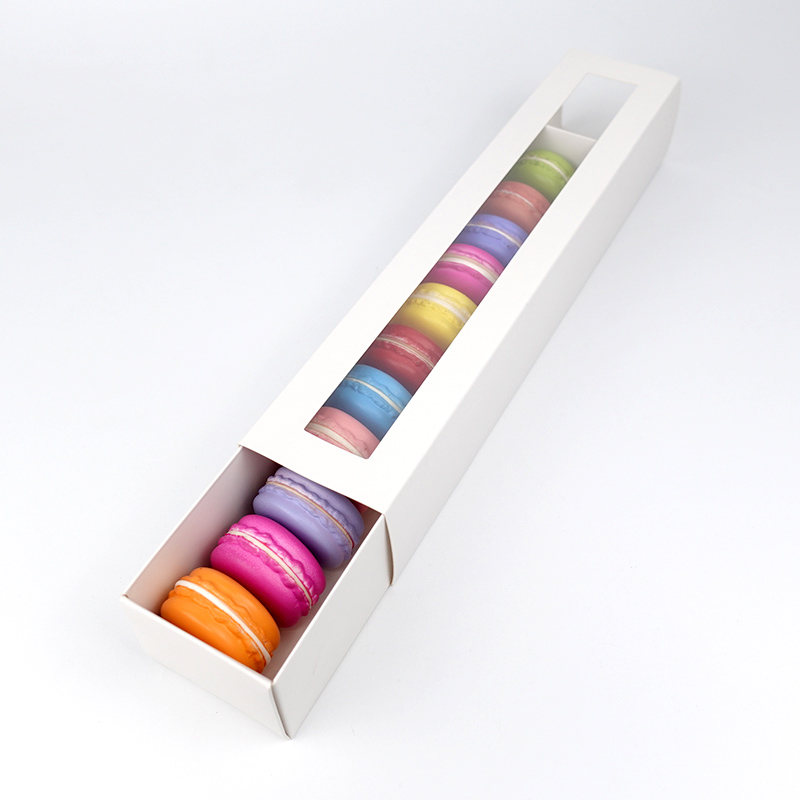 food grade paper 11 macarons long drawer box