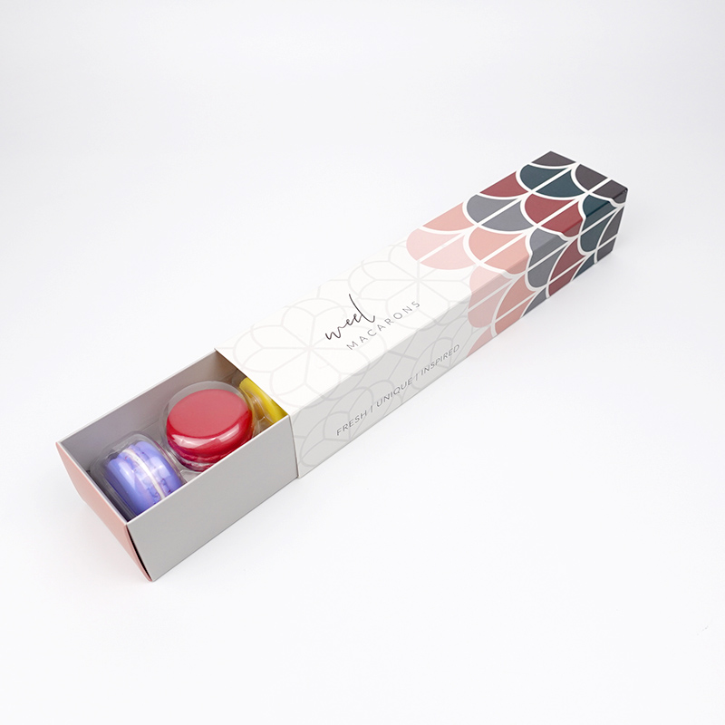 7 macaron paper drawer box with inserts