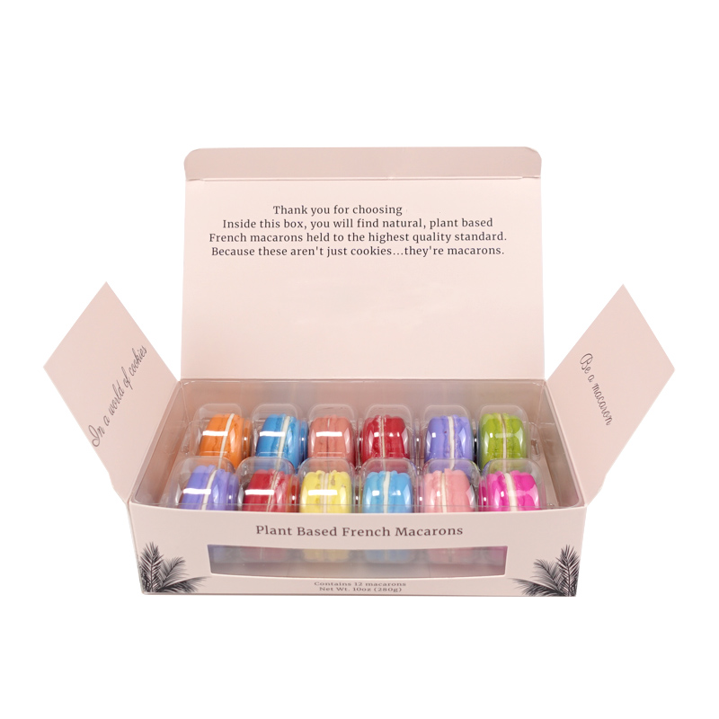 12 macarons paper packaging box with insert