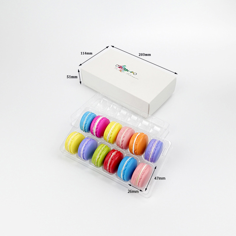 12 macarons paper gift box with insert tray
