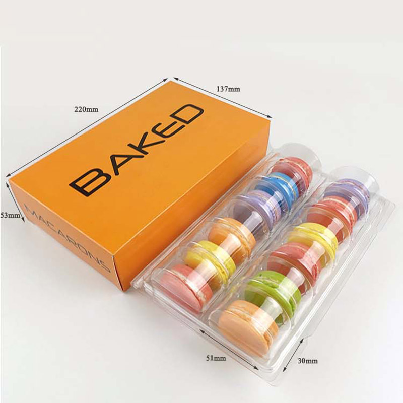 12 macaron paper folding box with insert tray