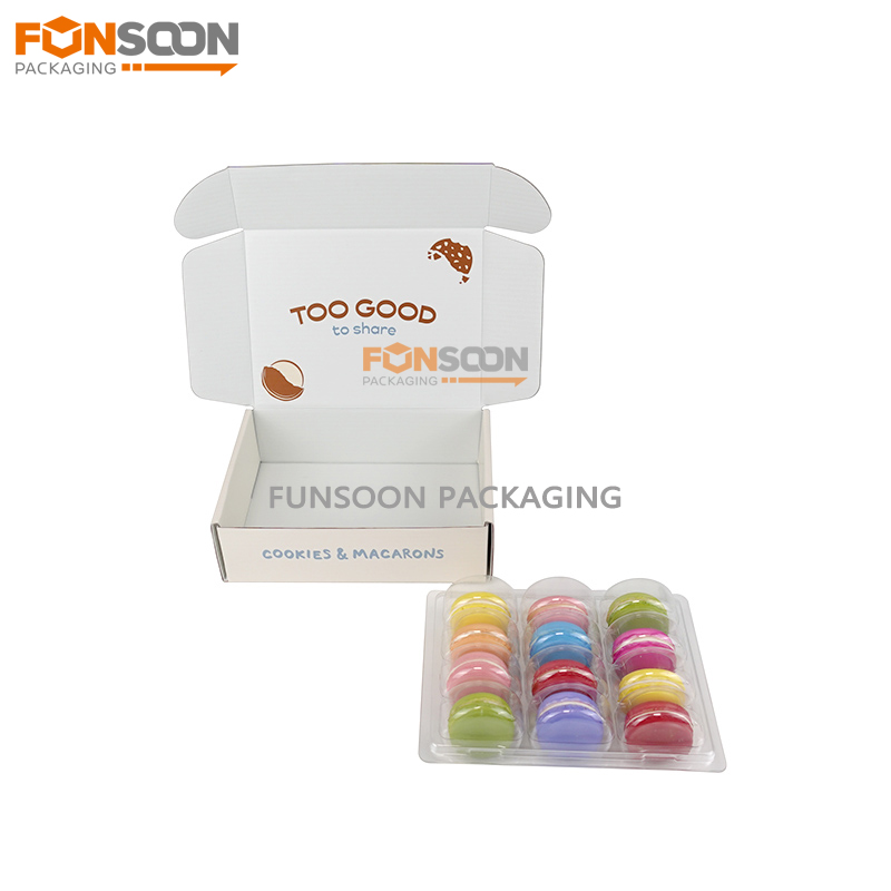 12 macarons corrugated cardboard box with inserts