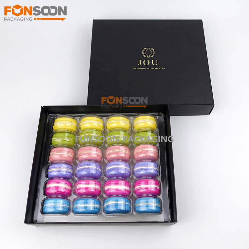 24 macaron paper gift box with insert trays