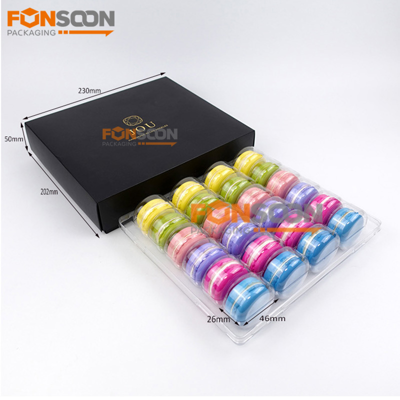 24 macaron paper gift box with insert trays