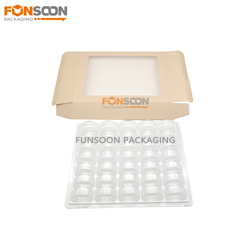 35 macarons paper box with clear window