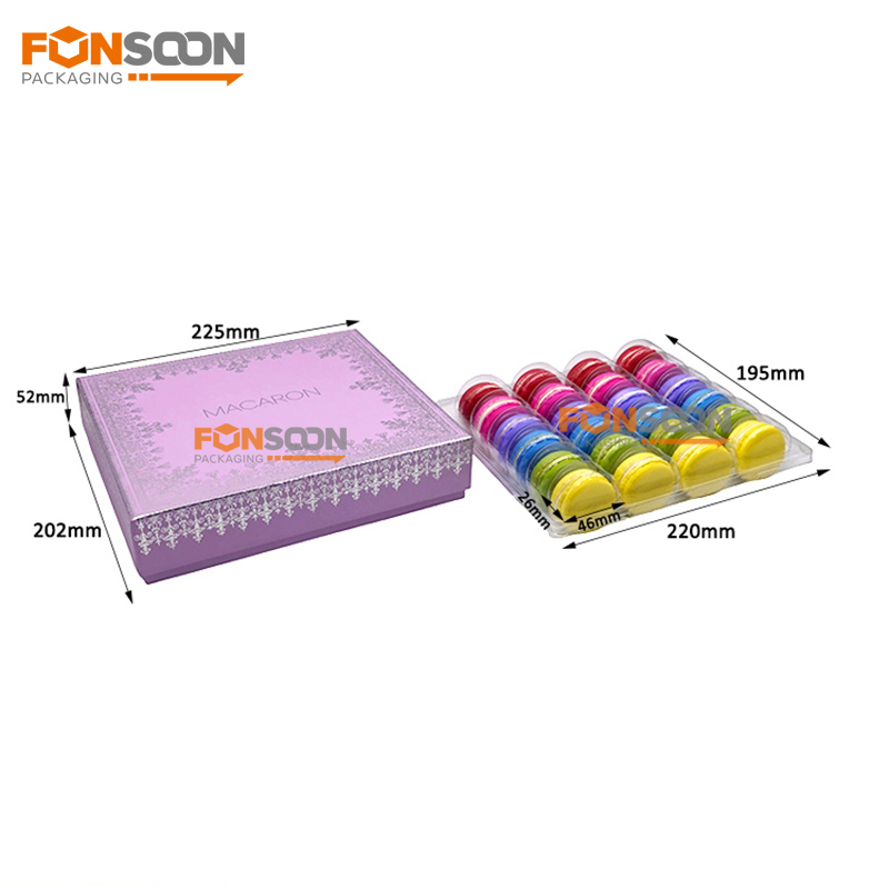 Sliver Foil Printing 24 Macarons gift box