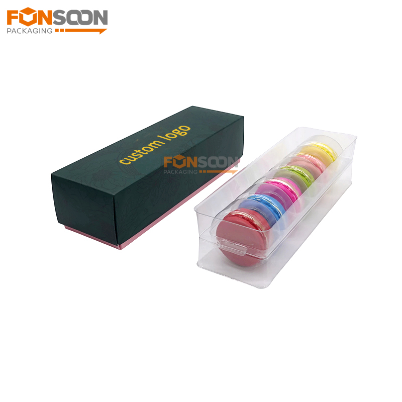 6 macaron paper gift box with insert trays