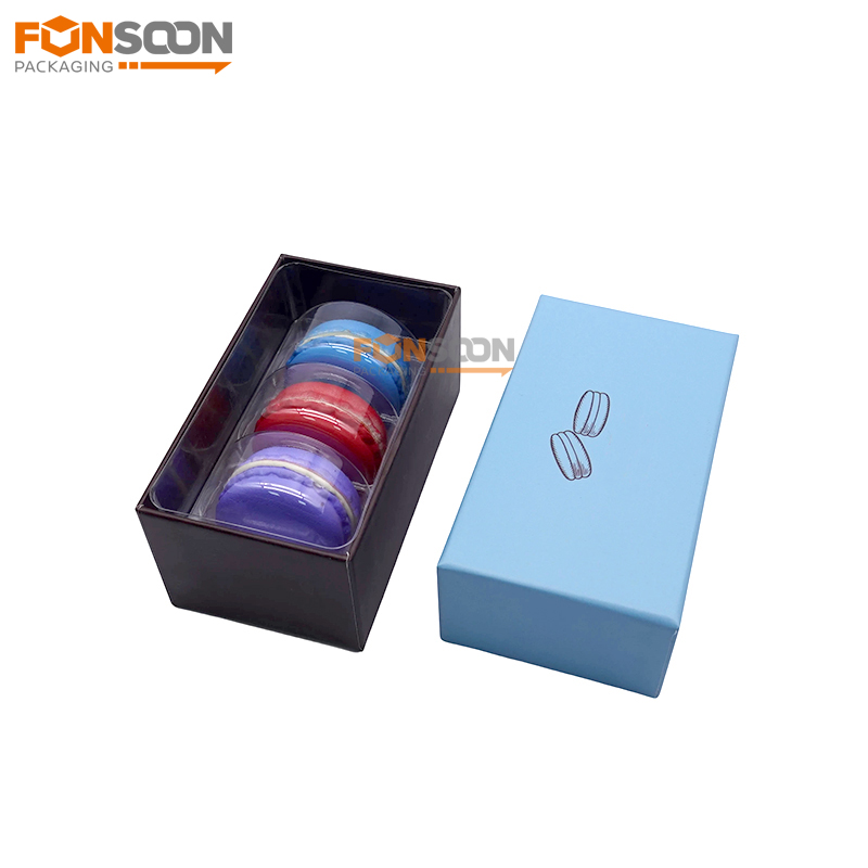 3 macarons luxury cardboard gift box with insert