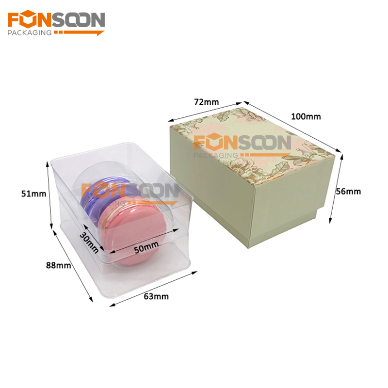 2 macarons luxury cardboard gift box with insert