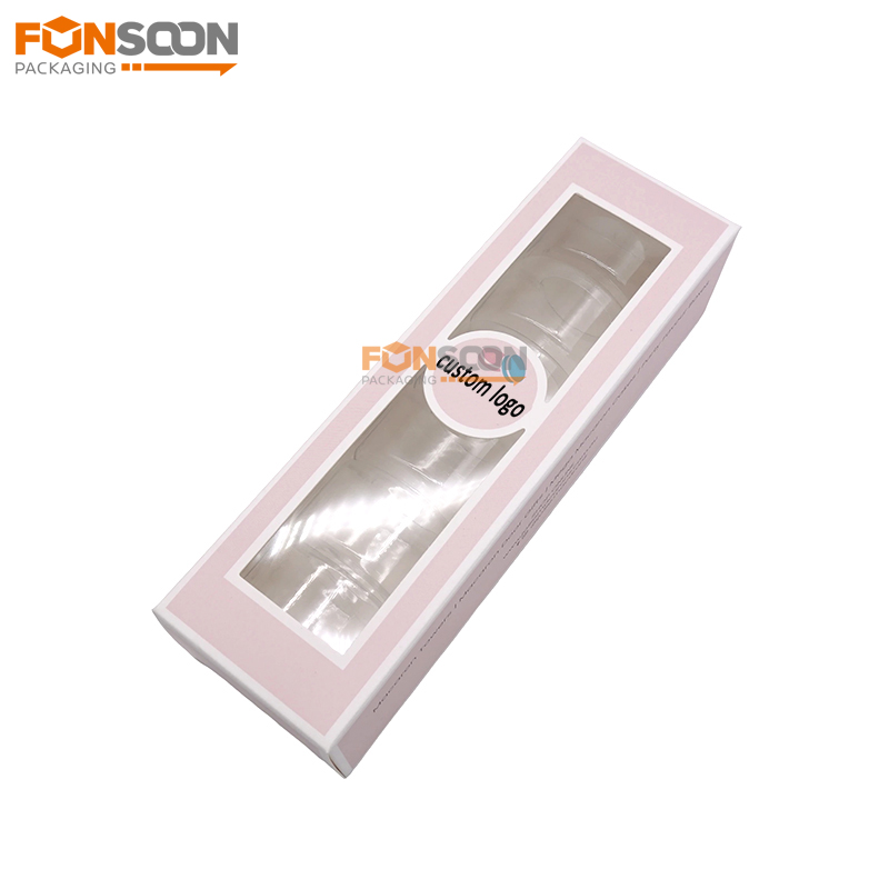 6 macarons paper box with clear window