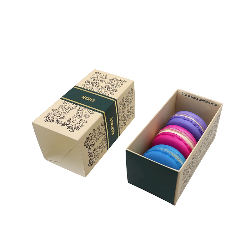 3 macarons Paper drawer box packaging