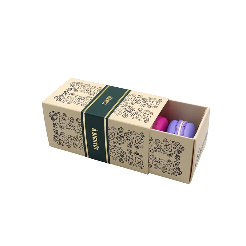 3 macarons Paper drawer box packaging