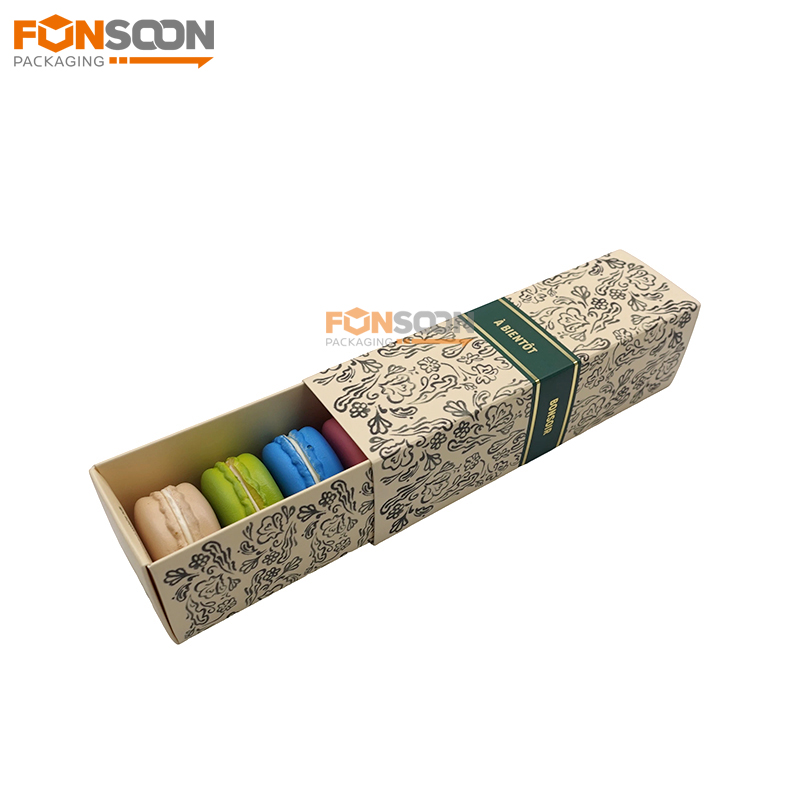 6 macarons Paper drawer box packaging