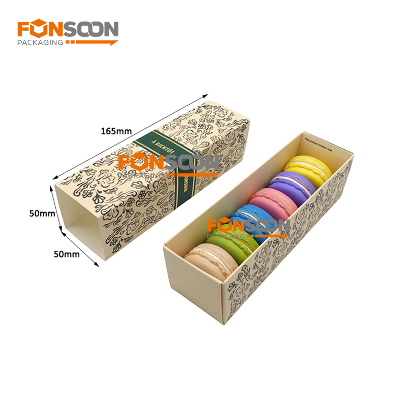 6 macarons Paper drawer box packaging