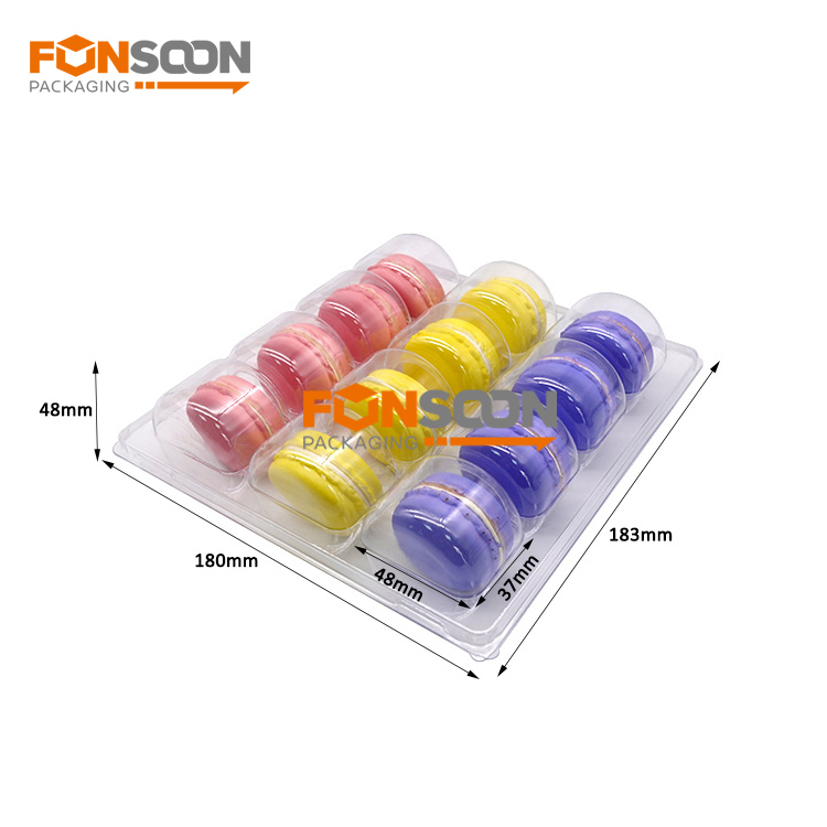 12 macarons clear blister display tray