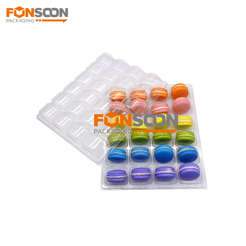 24 holes macarons clear blister display box