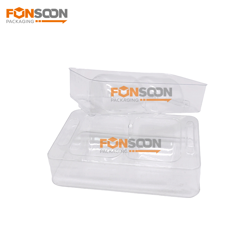 2 macarons clear plastic blister trays