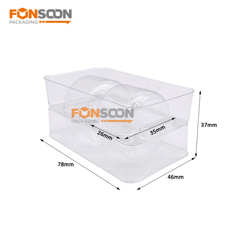 2 macarons clear plastic blister trays