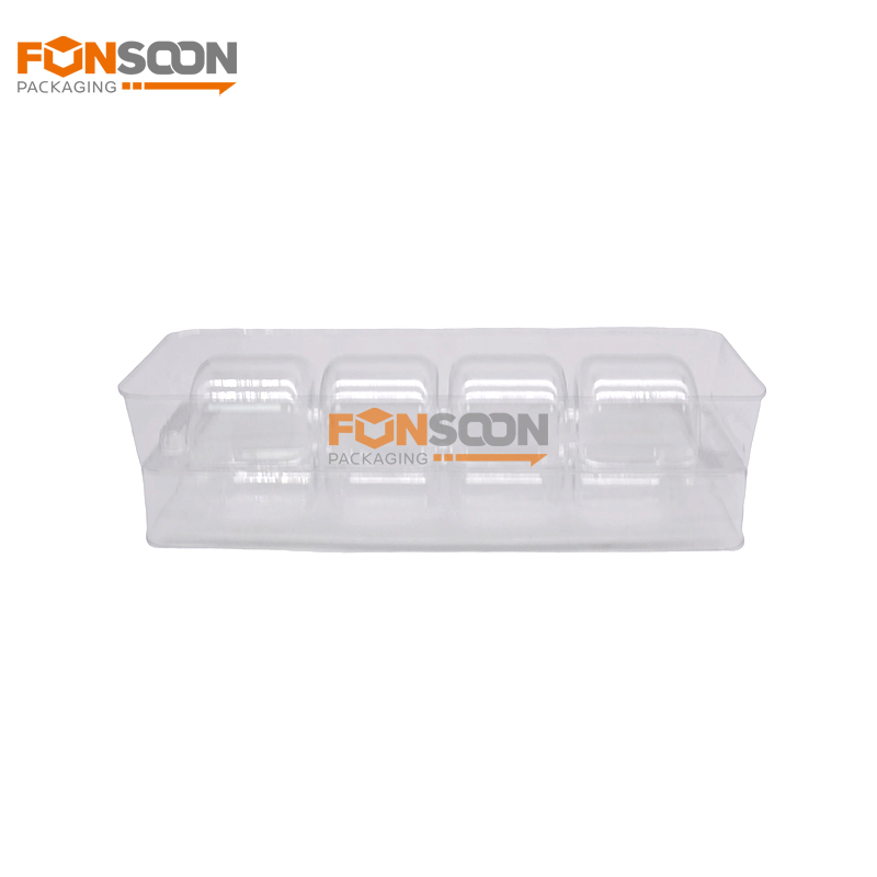 4 cells clear plastic blister insert trays