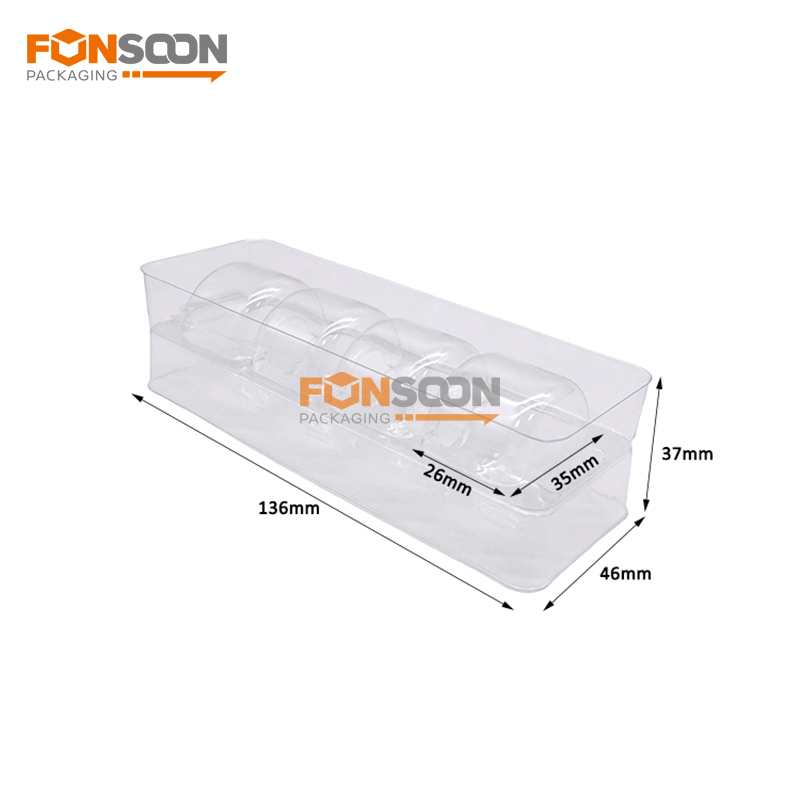 4 cells clear plastic blister insert trays