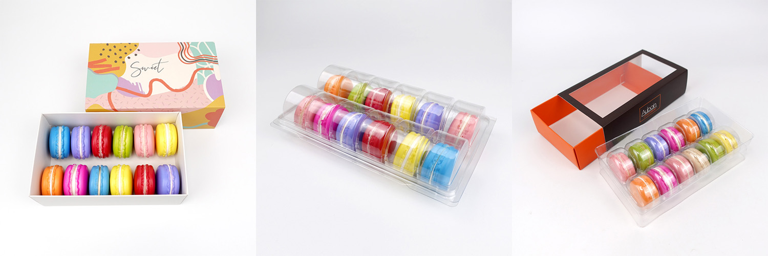 Paper macaron box vs plastic PET macaron packaging comparison