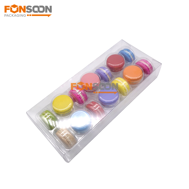14 packs macaron clear plastic box set with inserts