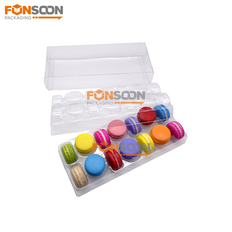 14 packs macaron clear plastic box set with inserts