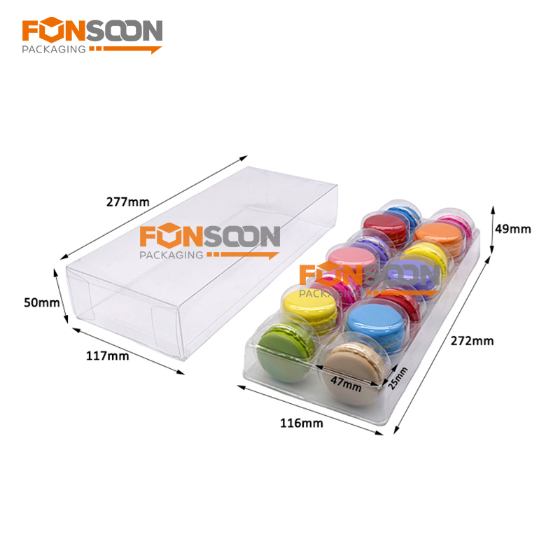 14 packs macaron clear plastic box set with inserts