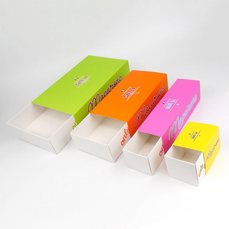 Custom printed macaron box with logo for dessert brands