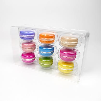 9 macarons clear blister tray