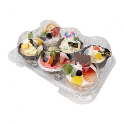 6 pack plastic cupcake containers