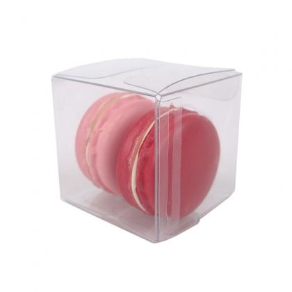 clear PET plastic macaron folding box