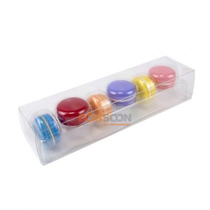 6 macarons transparent plastic box packaging set