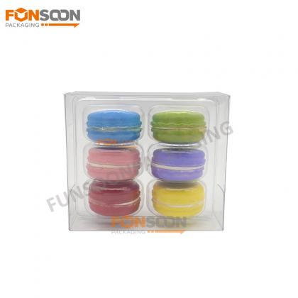 6 macarons plastic packaging box set